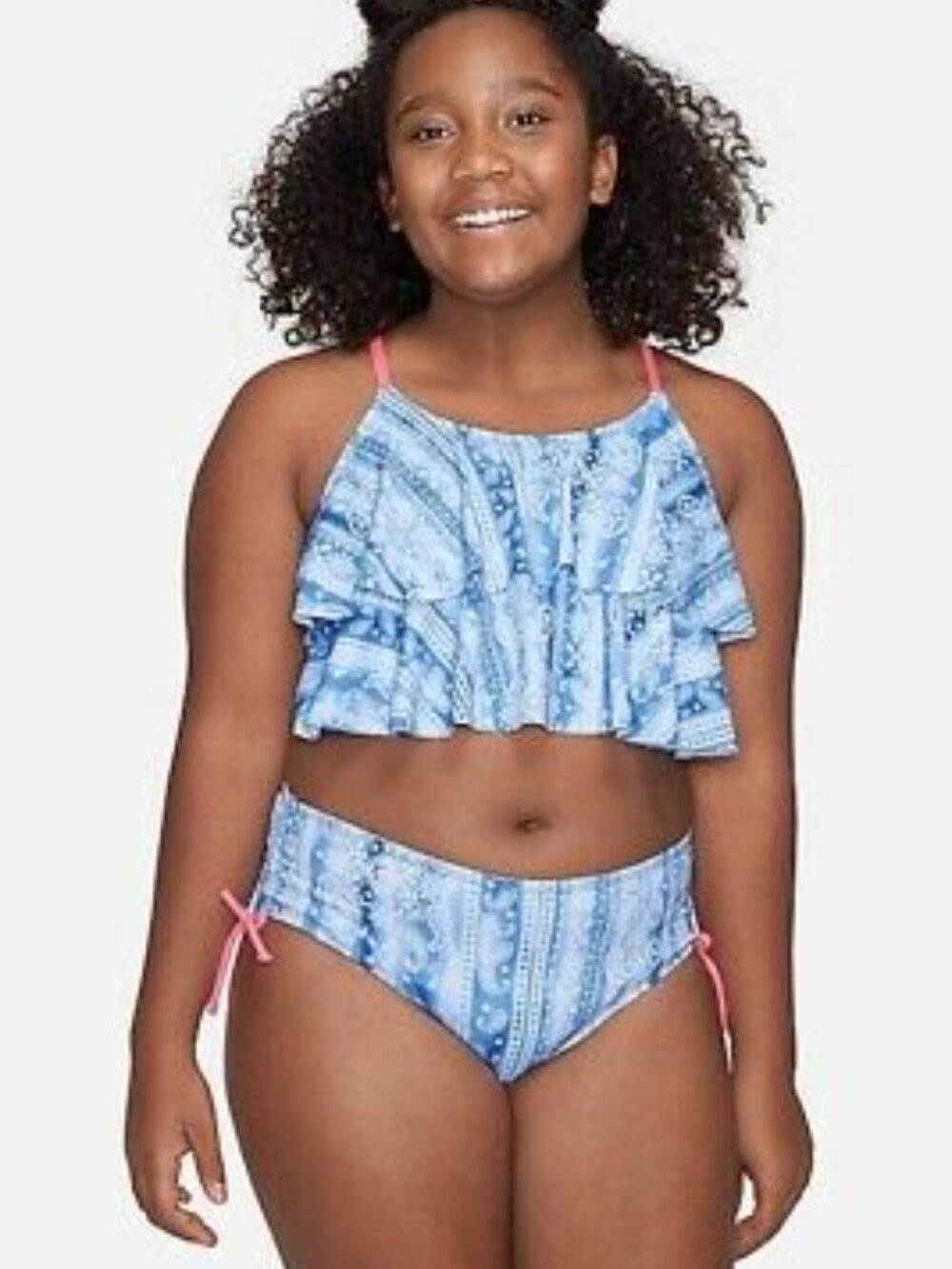 Blue & White 2 Pcs Justice Bikini Swimsuit Size 12
